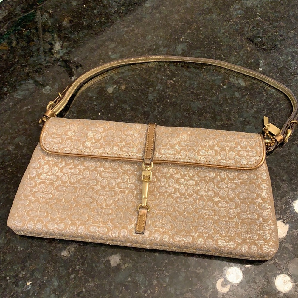Coach bag gold metallic